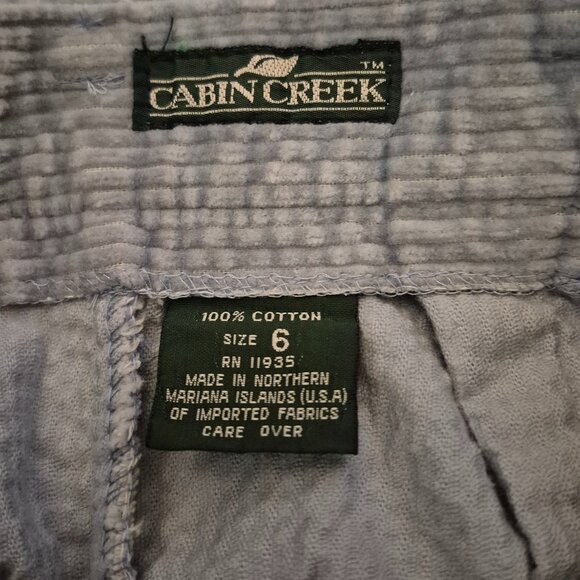 A-Line Long Corduroy Sky Blue Skirt with Front Pockets Cabin Creek - Picture 2 of 4